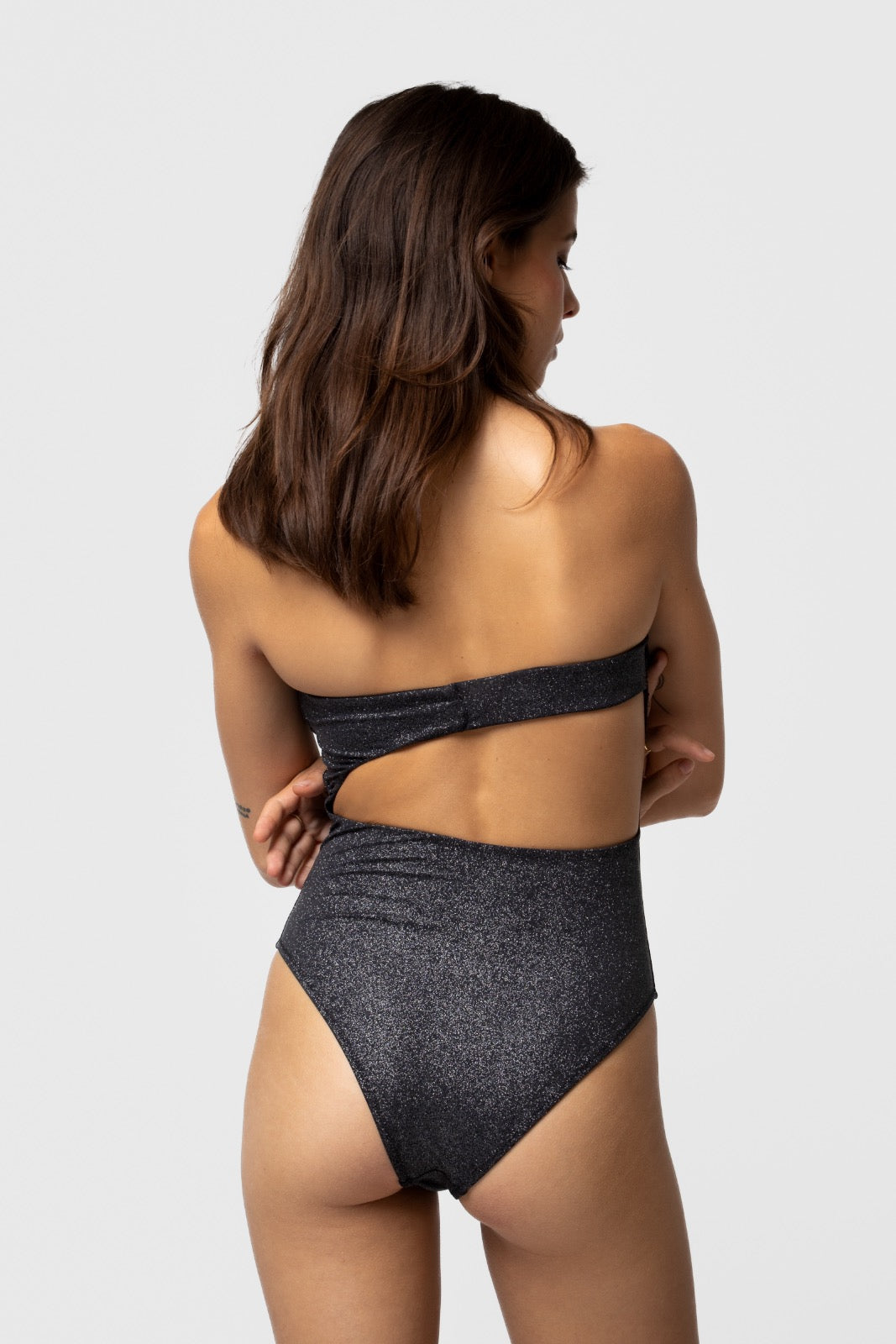 MAILLOT DE BAIN UNE PIECE ADI NOIR GLIT