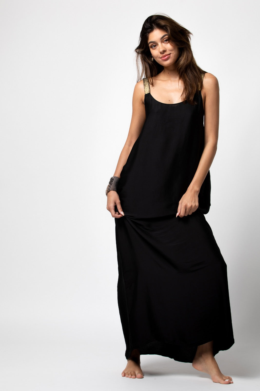 ROBE LONGUE DOS NU ALIA BLACK