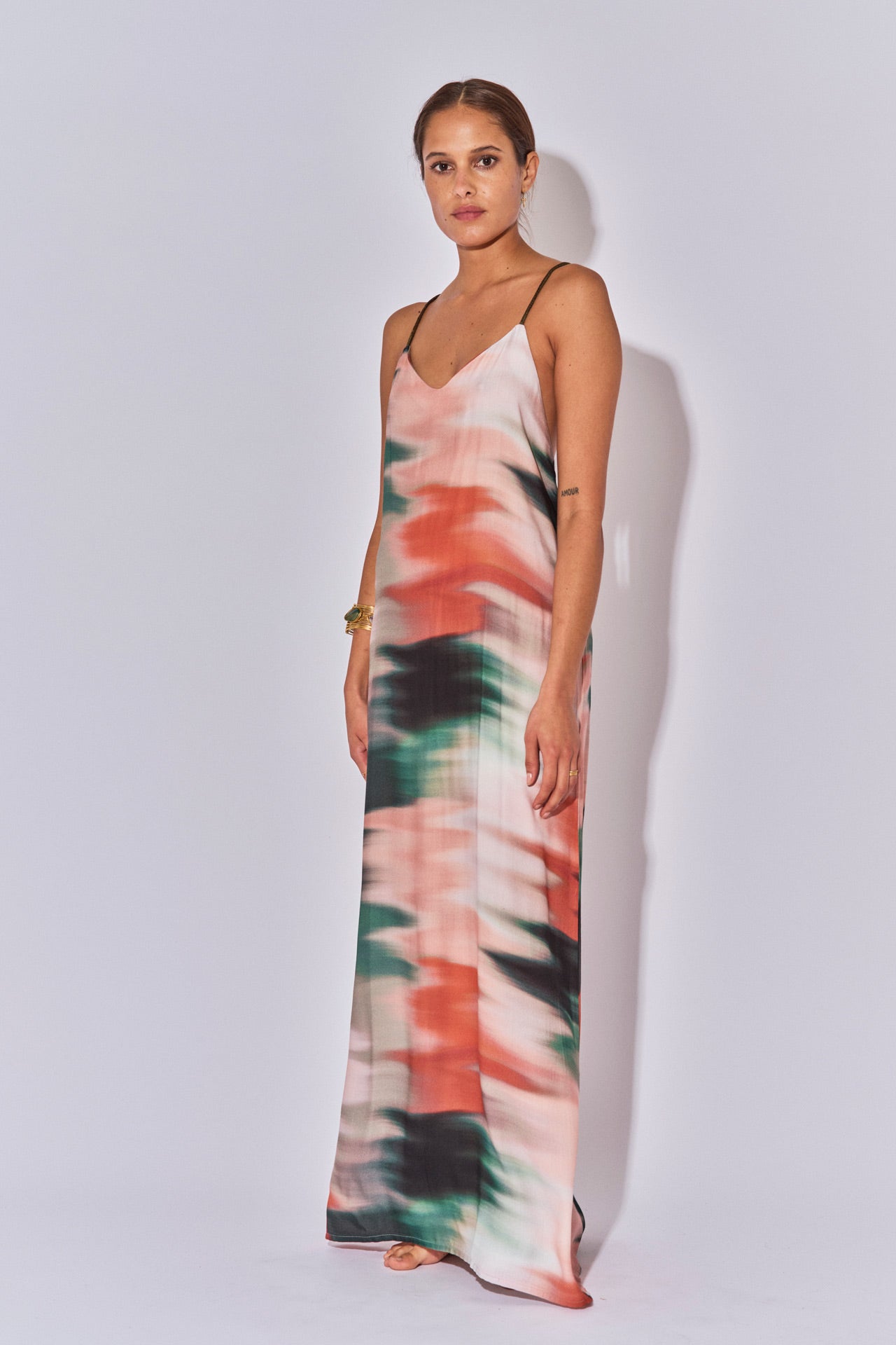 ROBE LONGUE DOS NU DINA TIE AND DIE