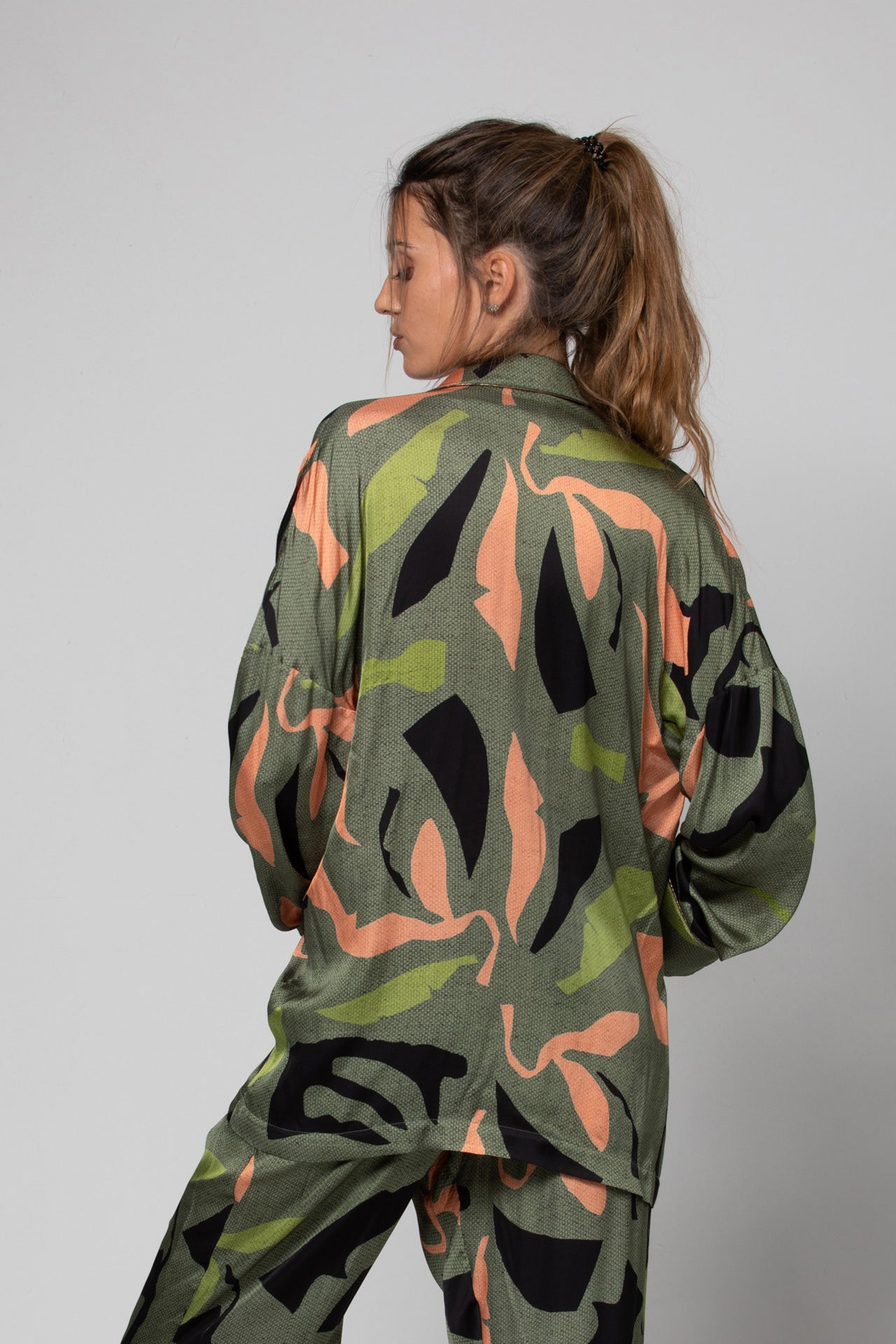 VESTE DE PYJAMA FLUIDE IMPRIMÉ EXOTIC