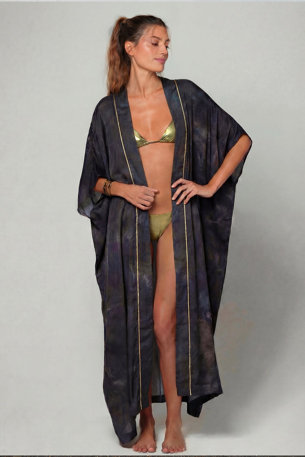 KIMONO LONG KIMA IMPRIMÉ BLACK MALT