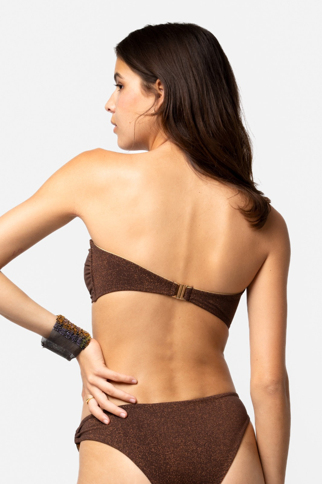 TOP BANDEAU ANNEAU FLAVIA LUREX BROWN