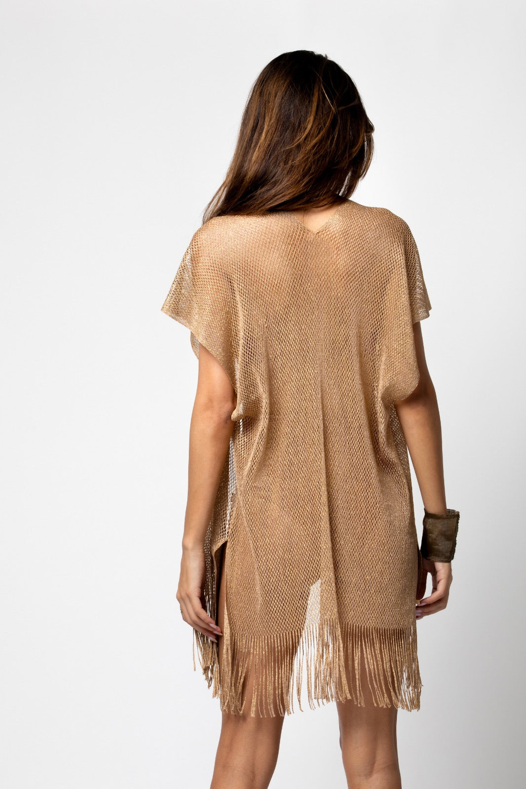 GILET COURT MAILLE LIM LUREX SIENNE