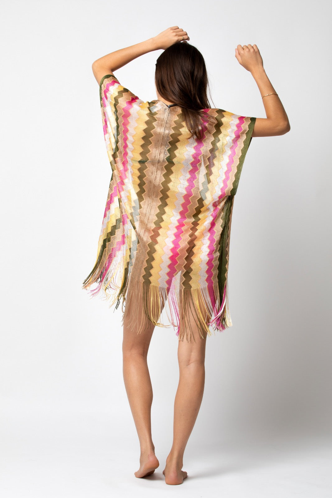 GILET COURT LIM MULTICO KAKI PINK