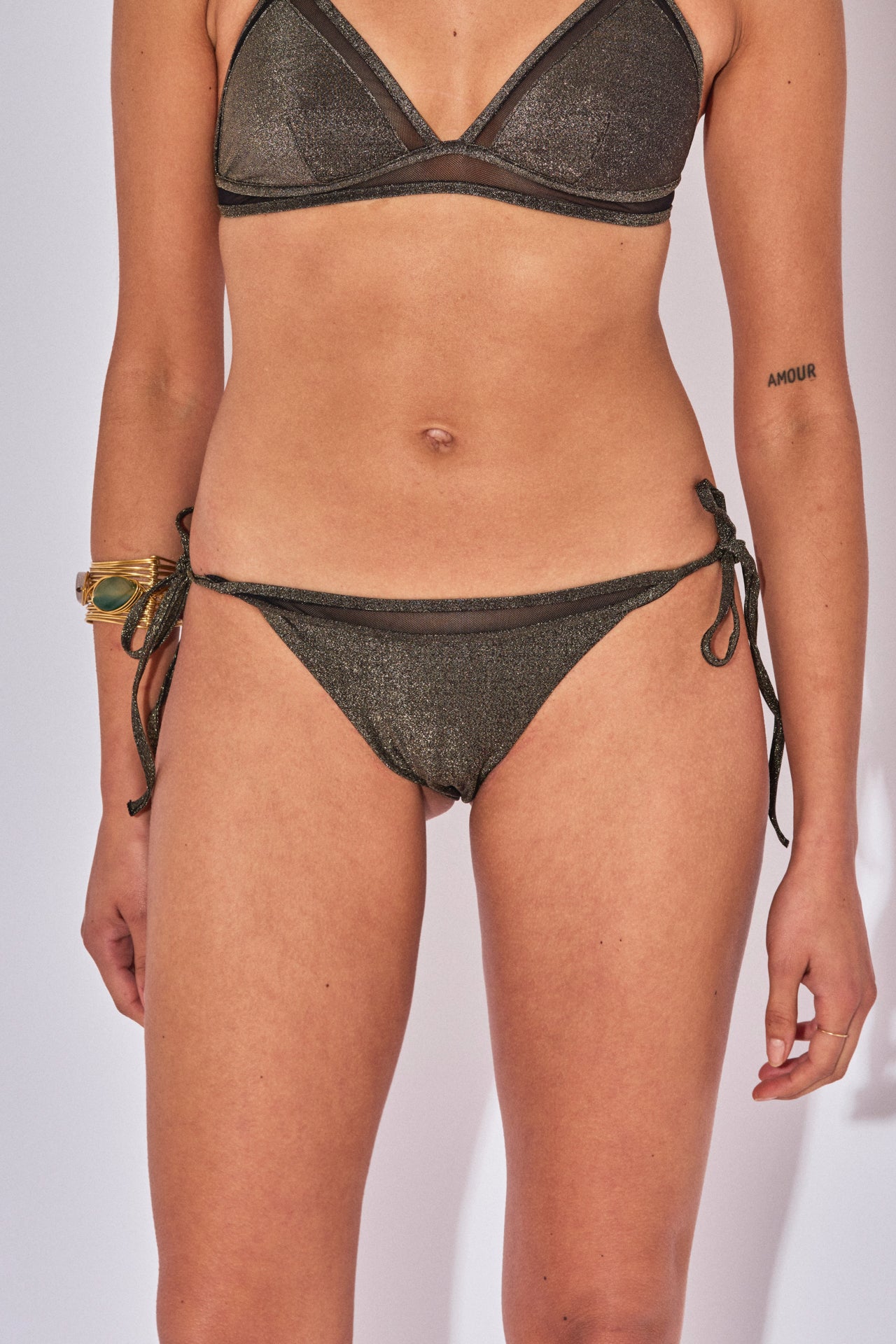 CARLA SCHWARZES LUREX-HÖSCHEN ZUM BINDEN