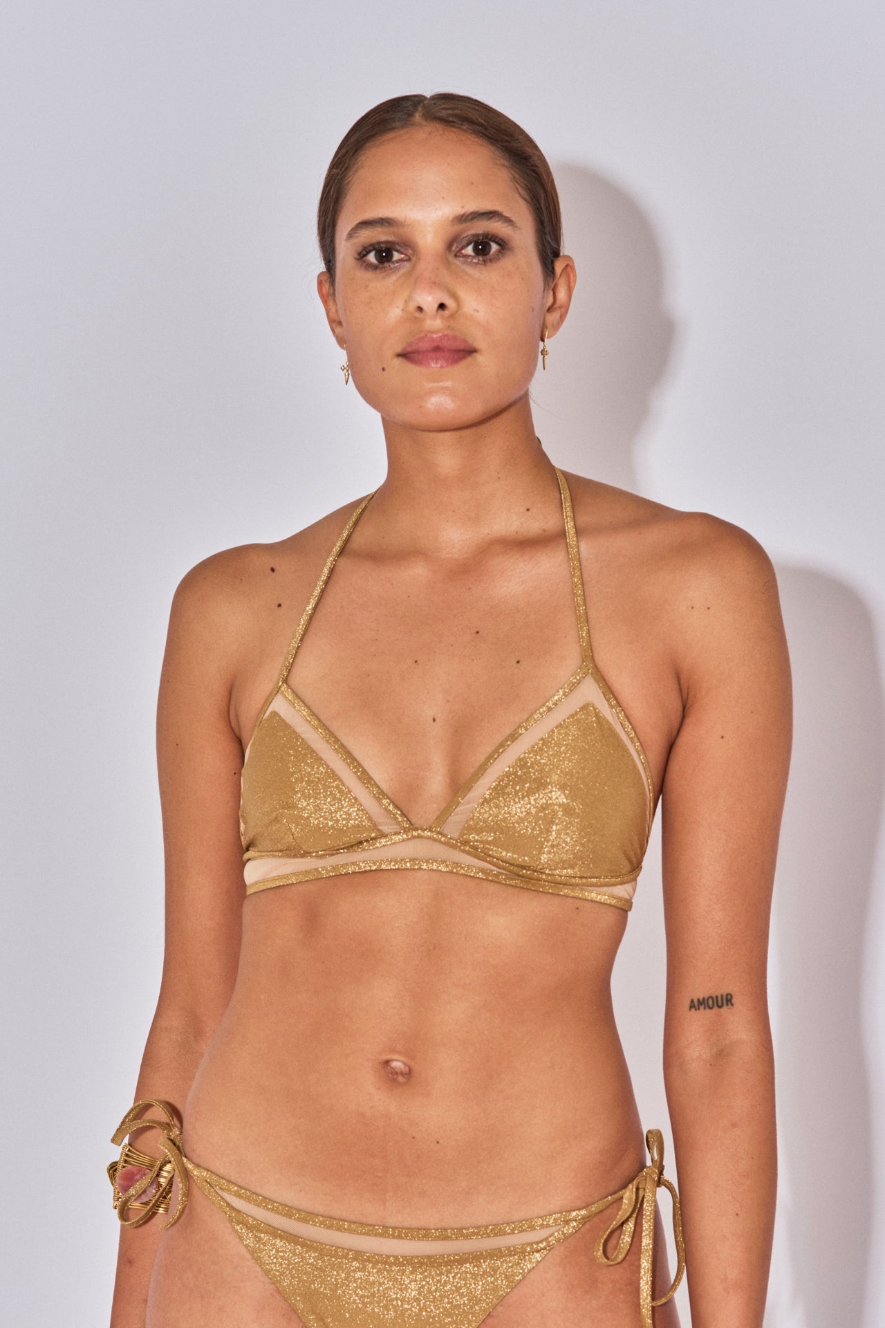 TOP TRIANGLE CARLA LUREX DORE
