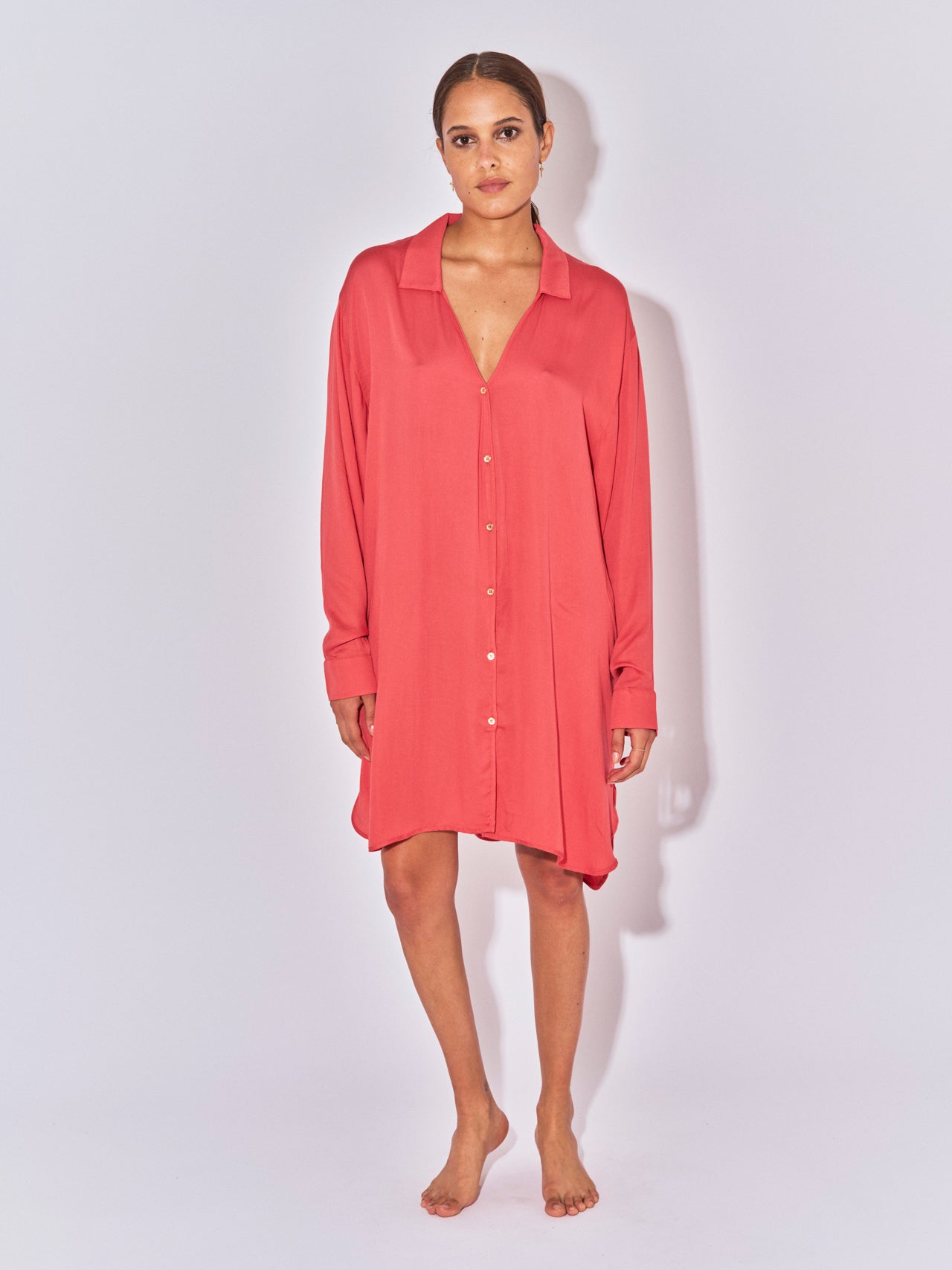 CHEMISE DECOLLETE EN V CASSY LITCHI