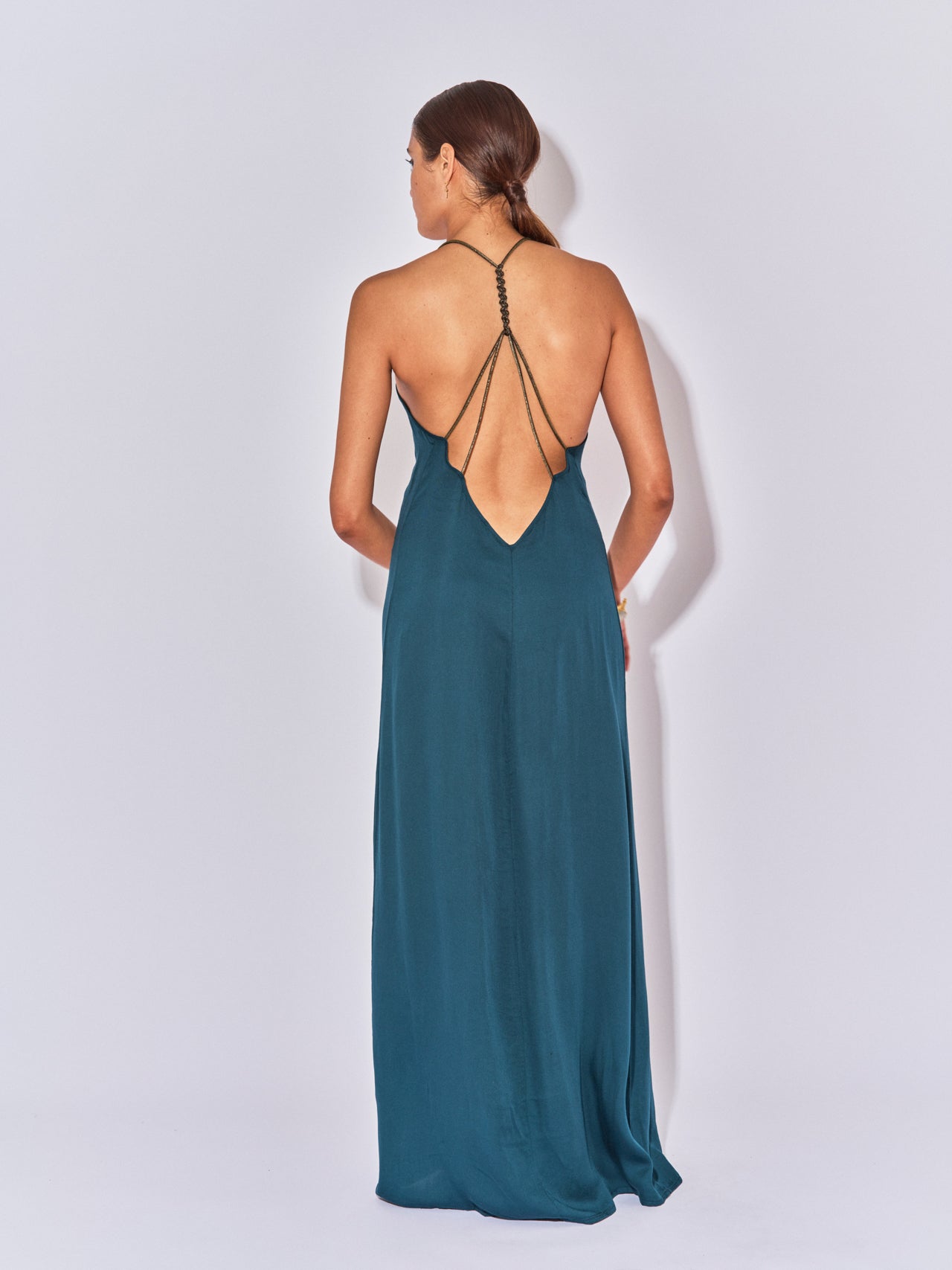 ROBE LONGUE DOS NU DINA PETROL