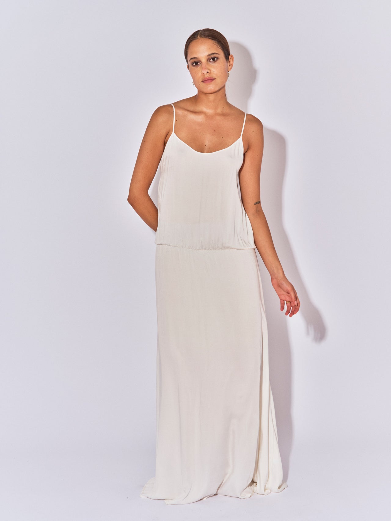 ROBE LONGUE DOS NU FIDJI ECRU