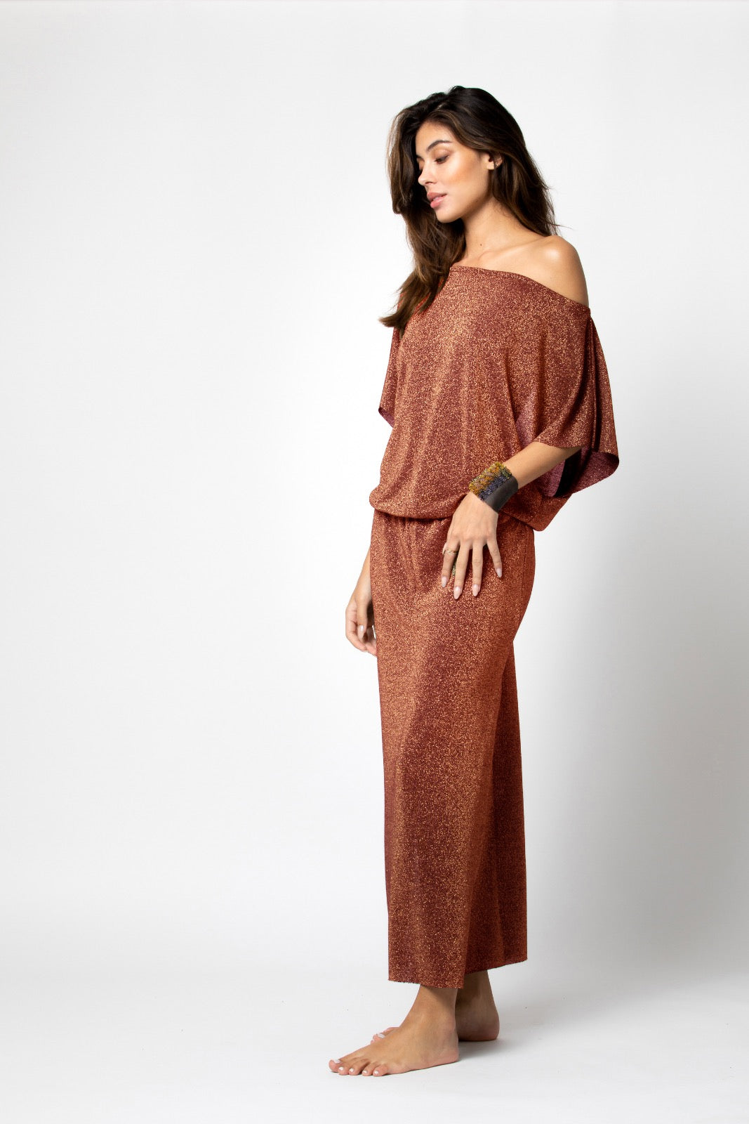 ROBE LONGUE JULIA LUREX SIENNE