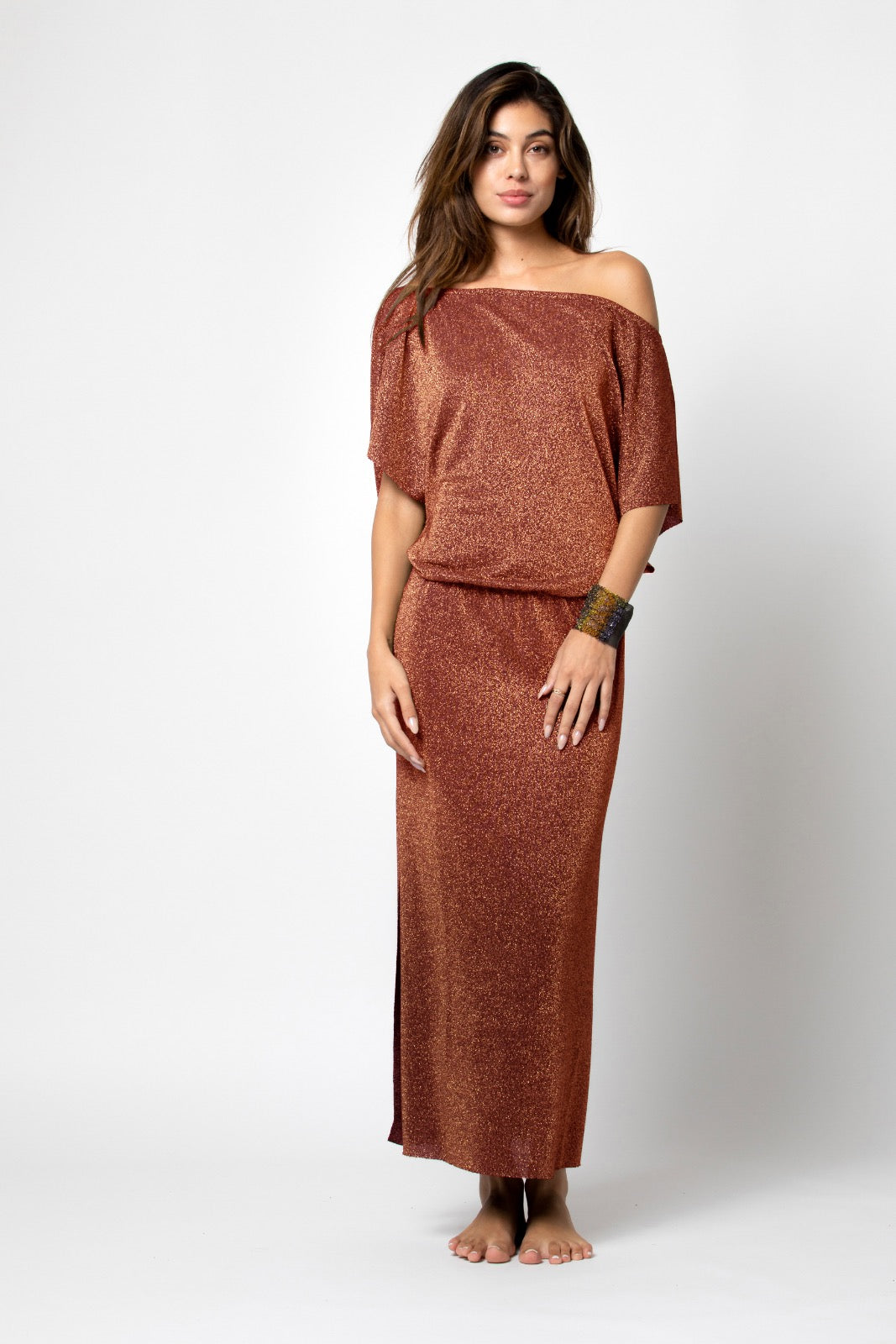 ROBE LONGUE JULIA LUREX SIENNE