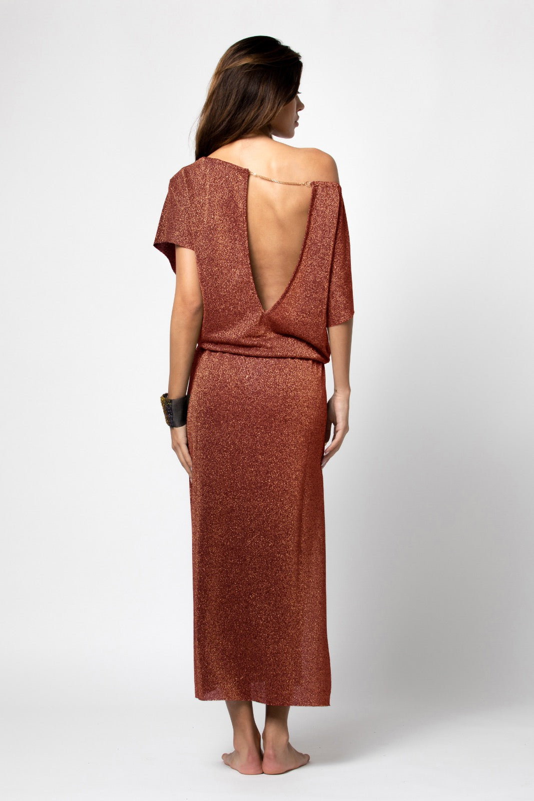 ROBE LONGUE JULIA LUREX SIENNE