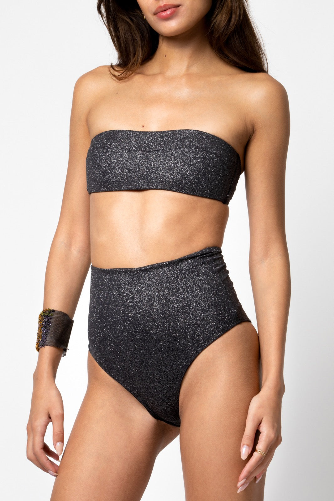 CULOTTE TAILLE HAUTE JUNIA NOIR GLIT