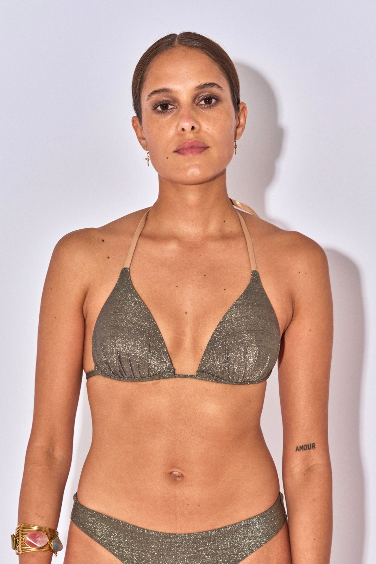 KATE PAD LUREX MINERAL GEPOLSTERTES TRIANGLE-TOP