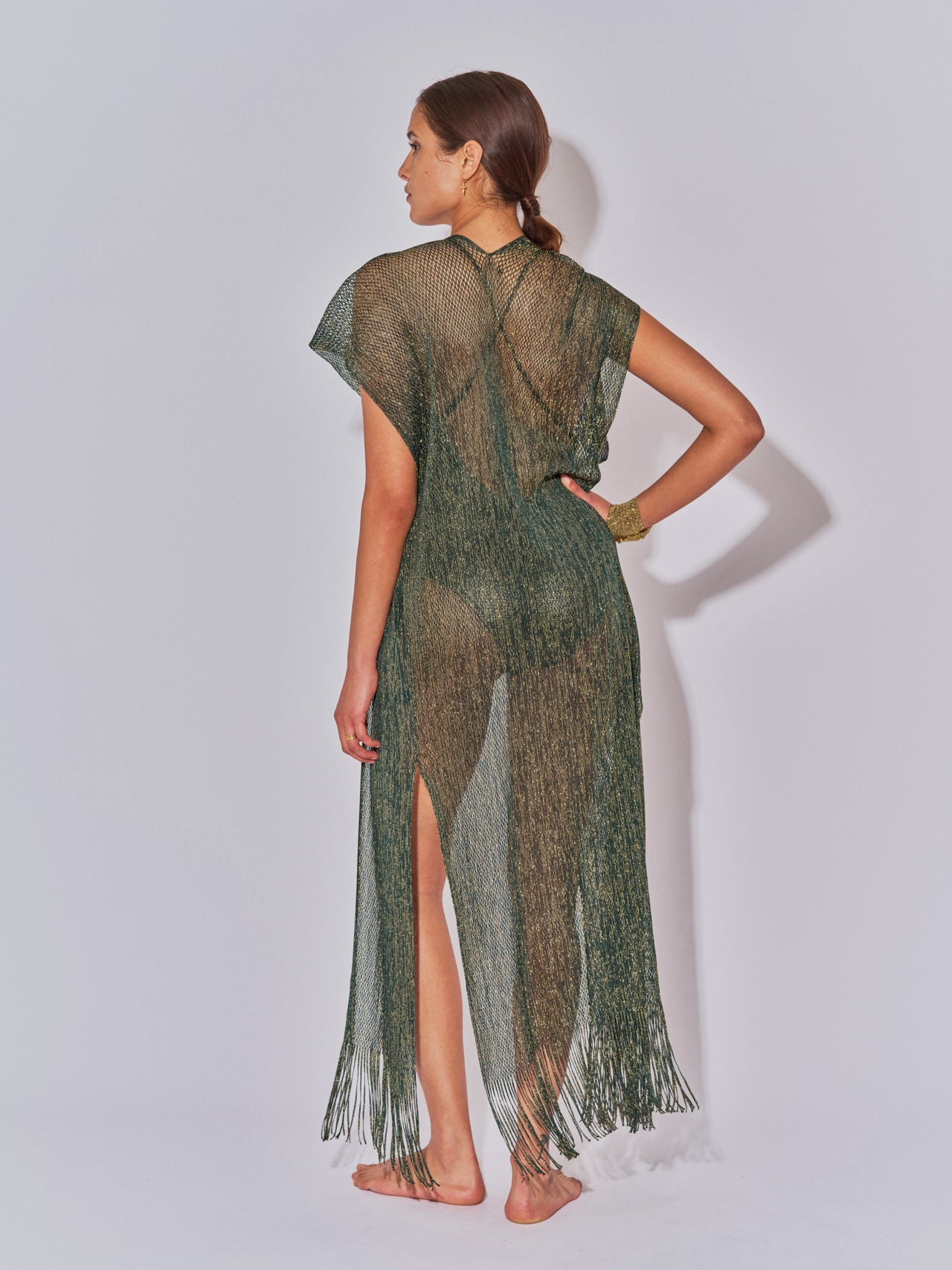 GILET LONG LIMA LUREX PETROL