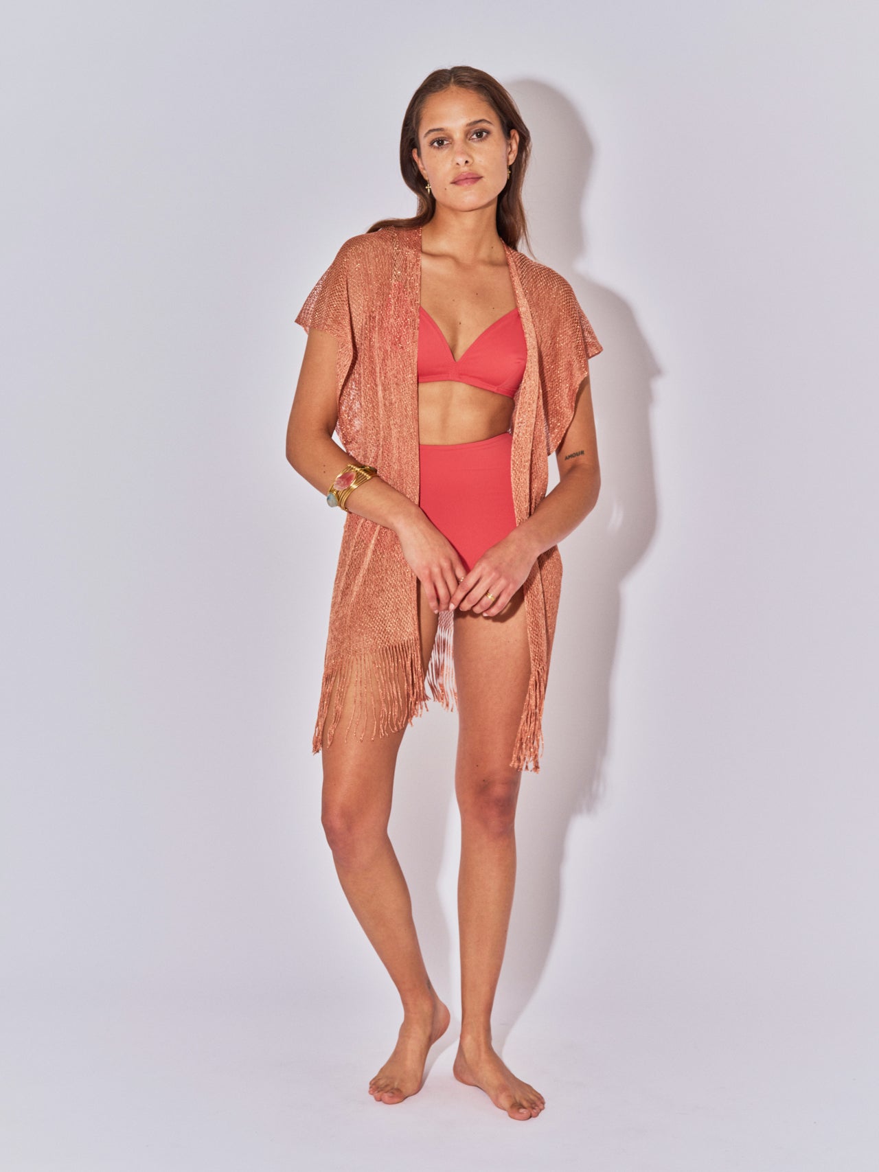 KURZE LIM LUREX LITSCHI STRICKWESTE