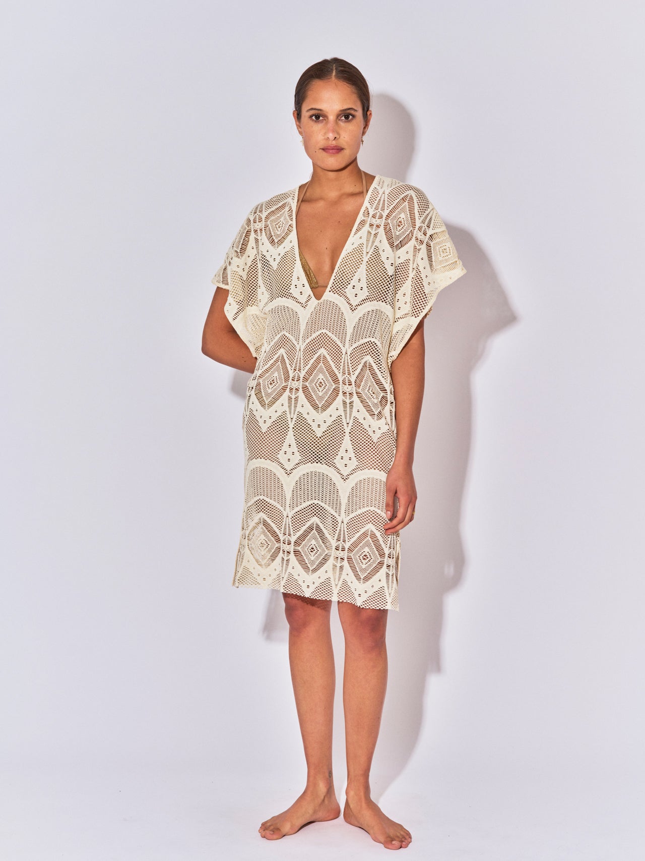 KAFTAN COURT MARION CROCHET ECRU