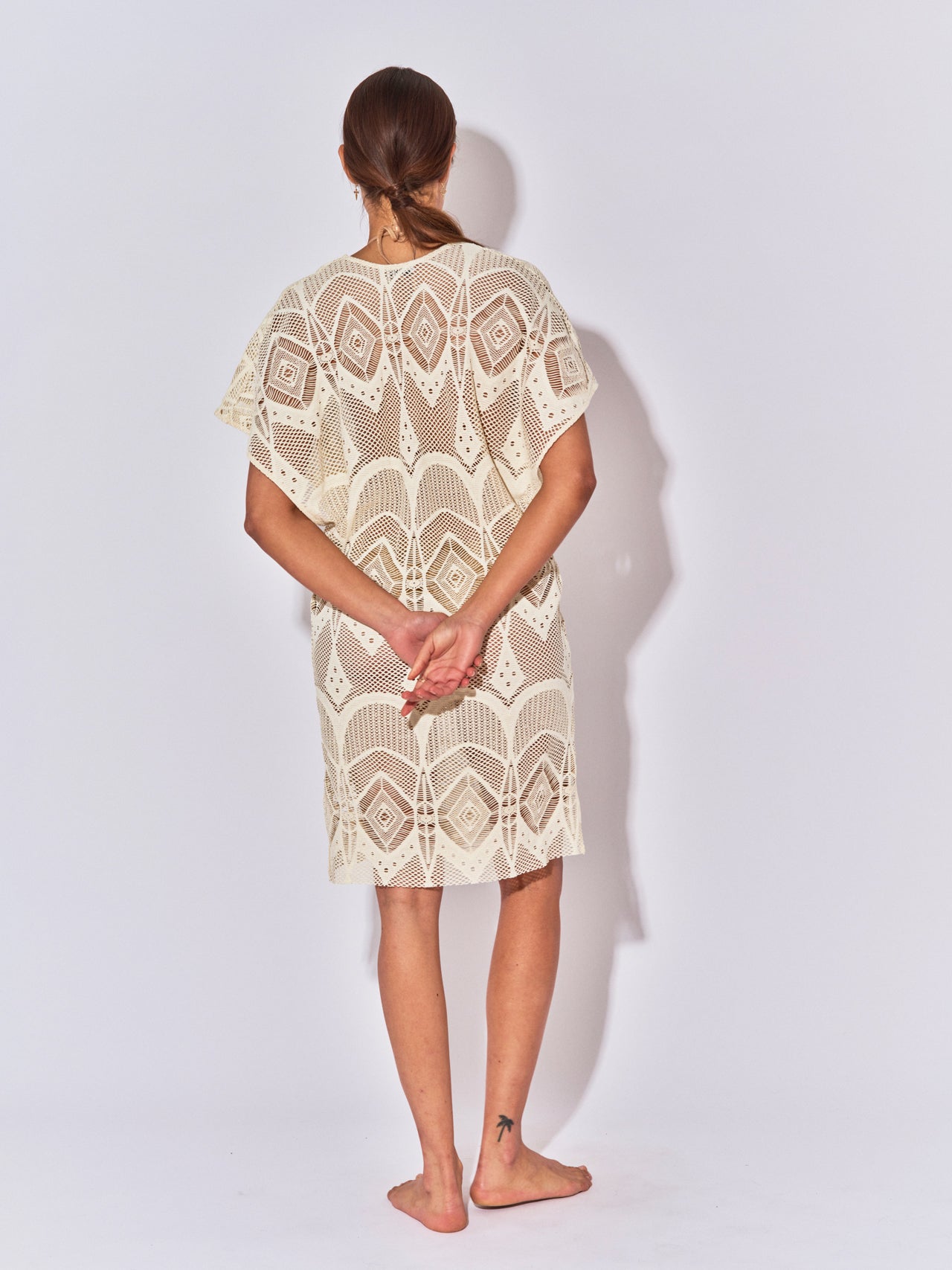 KAFTAN COURT MARION CROCHET ECRU