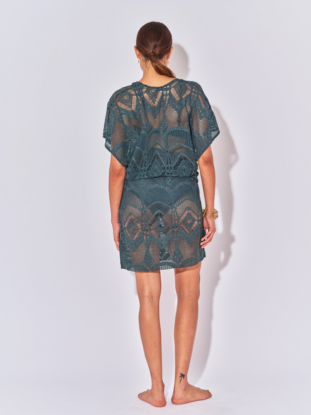 KAFTAN COURT MARION CROCHET PETROL