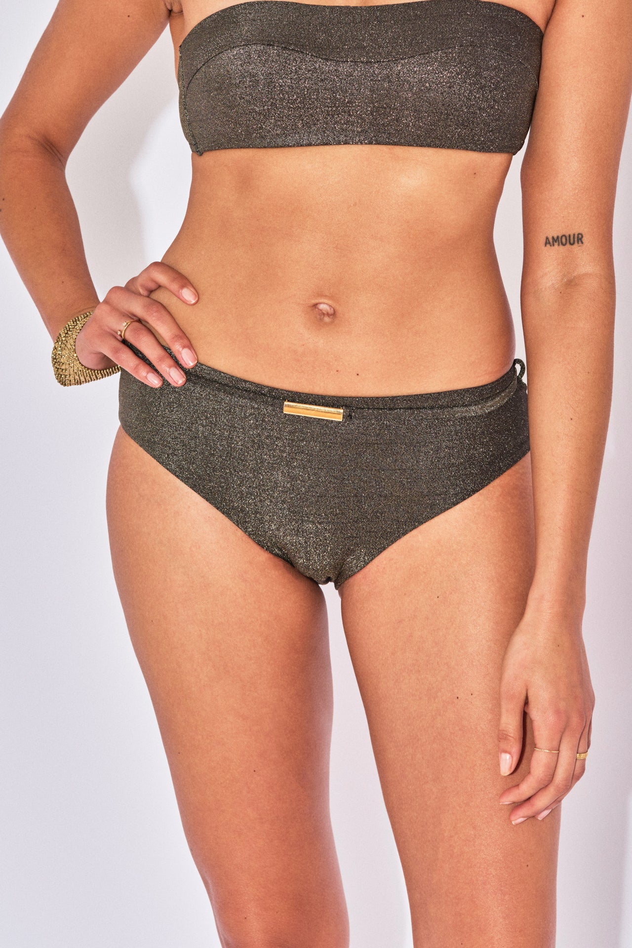 NIKI LUREX SCHWARZES SHORTY-HÖSCHEN