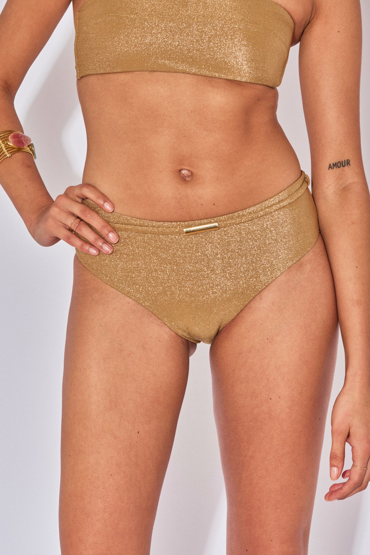 NIKI GOLD LUREX SHORTY PANTIES