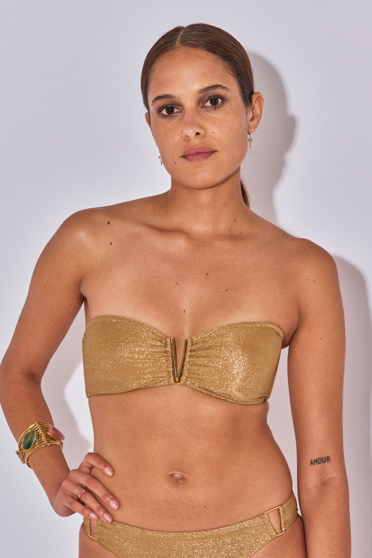 TOP BANDEAU SHIRAZ LUREX DORE