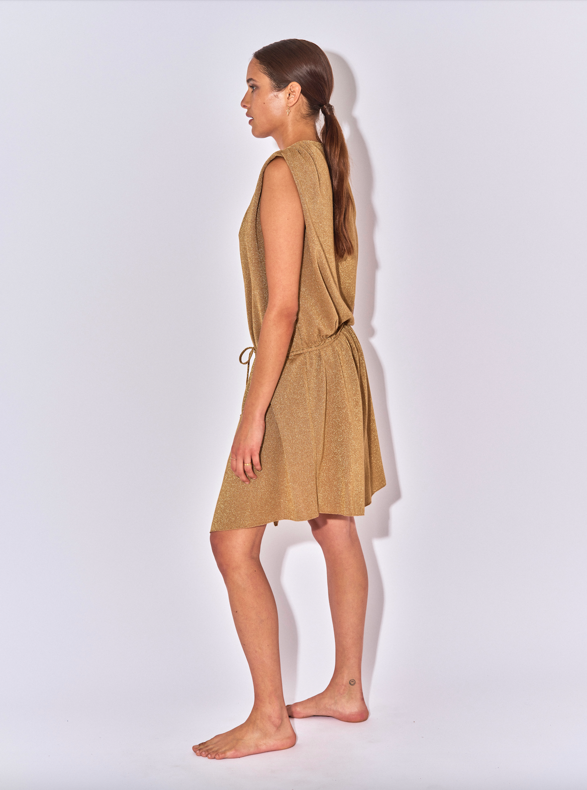 GILET ROBE MAHI LUREX DORE