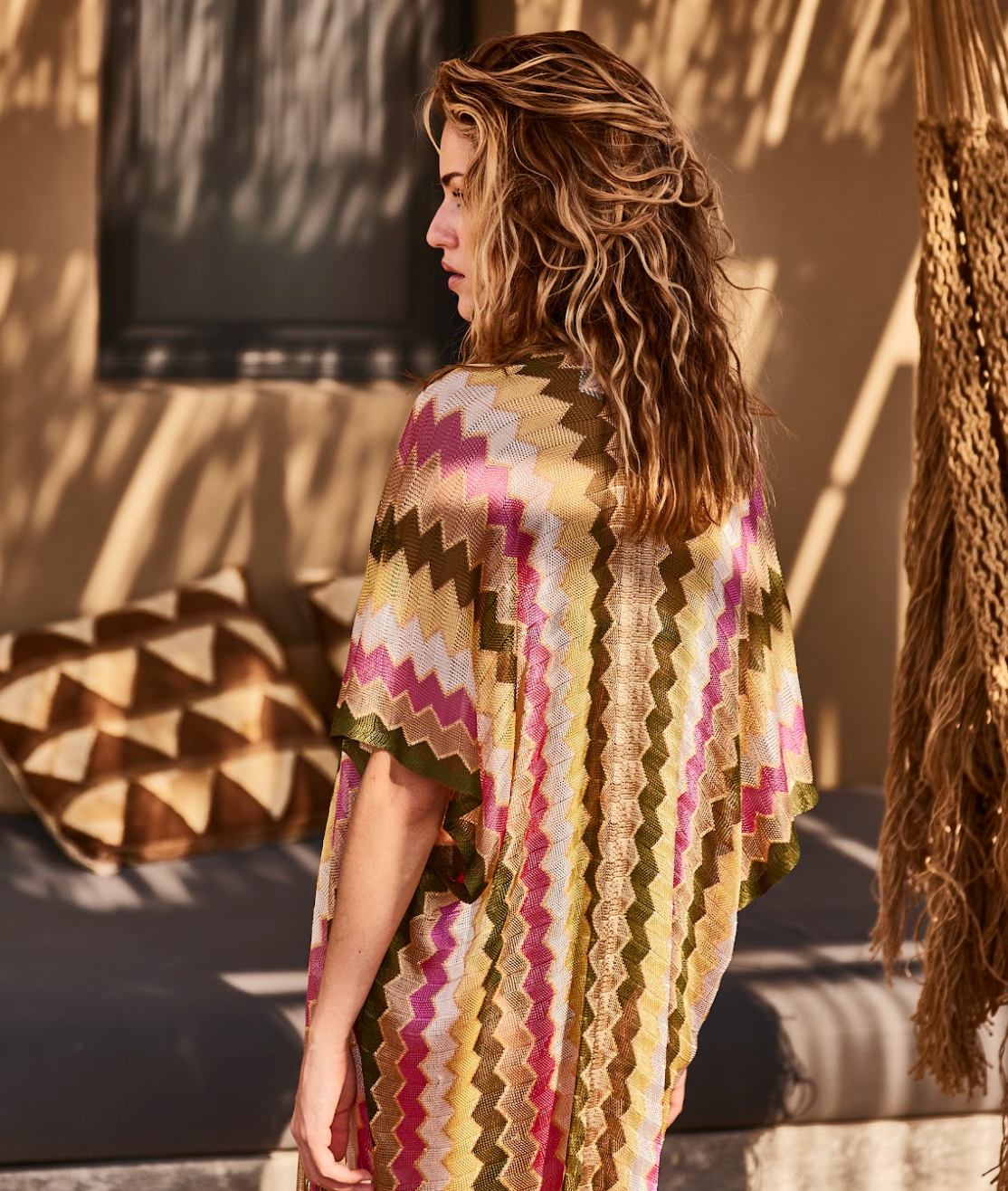 GILET COURT LIM MULTICO KAKI PINK