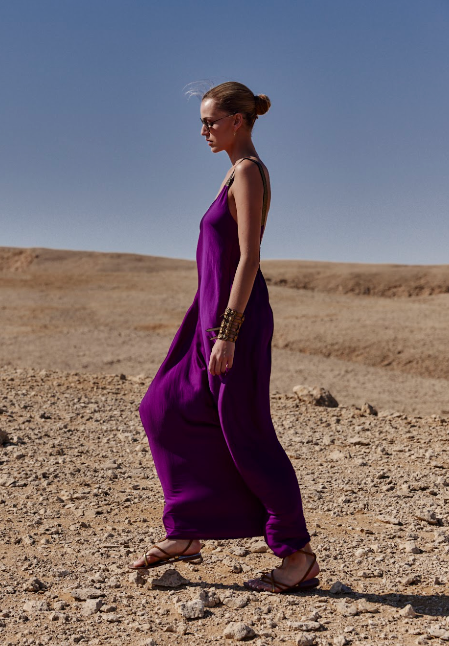 ALIA LILA LANGES RÜCKENFREIES KLEID