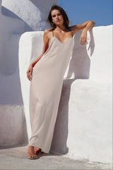 ROBE LONGUE DOS NU DINA ECRU