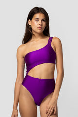 MAILLOT DE BAIN UNE PIECE ASYMETRIQUE ARIANE PURPLE