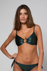 TOP TRIANGLE AVEC BIJOU EN O IDRA SHINY EMERALD