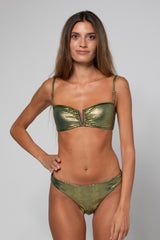 TOP BANDEAU SHIRA IMPRIMÉ LEZARD GREEN