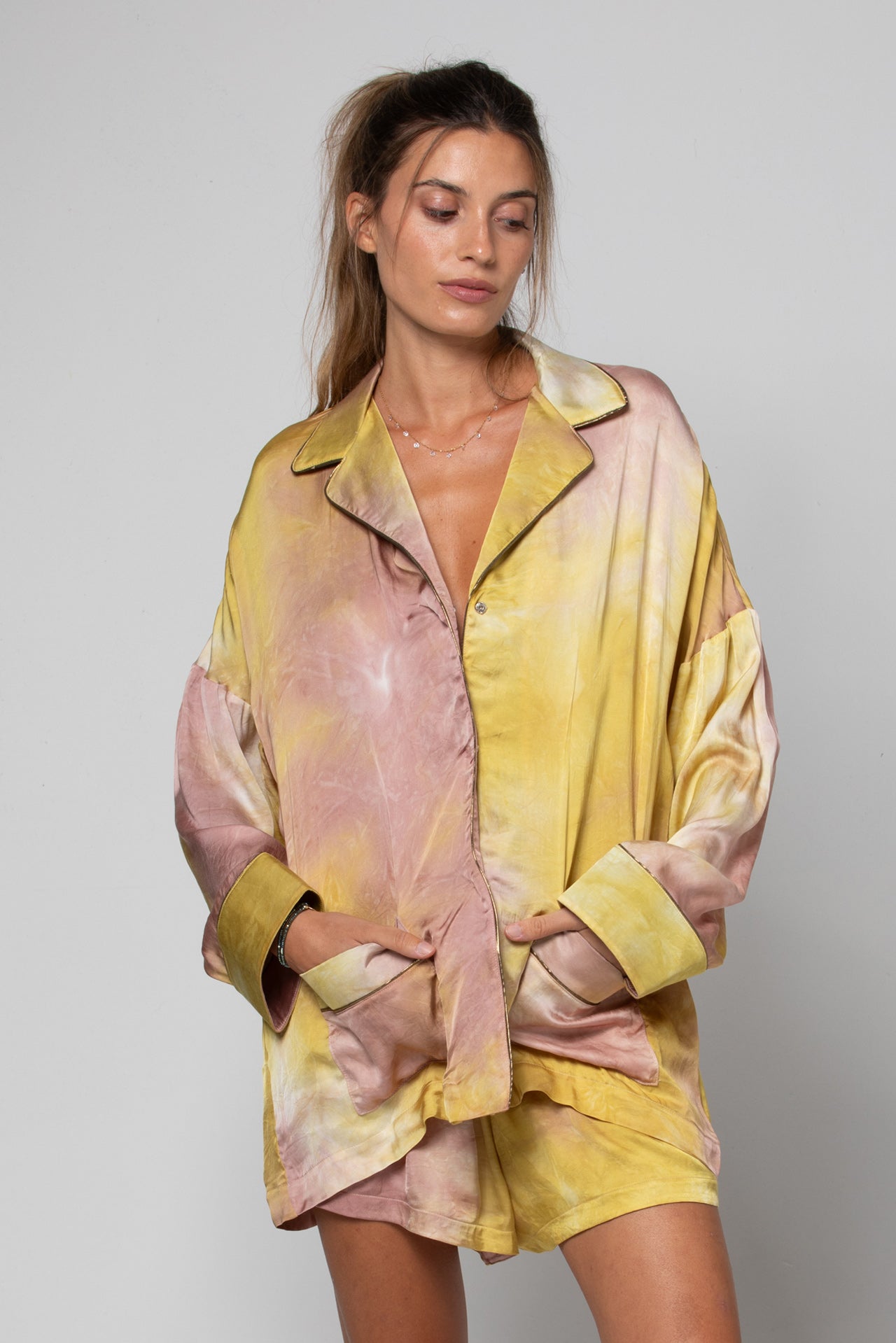 VESTE DE PYJAMA FLUIDE IMPRIMÉ DESIERTO