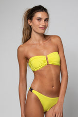 TOP BANDEAU AVEC BIJOU EN U NINA IMPRIMÉ PYTHON YELLOW
