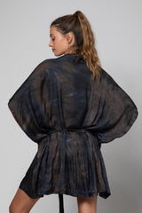 KIMONO COURT KIMA IMPRIMÉ BLACK MALT