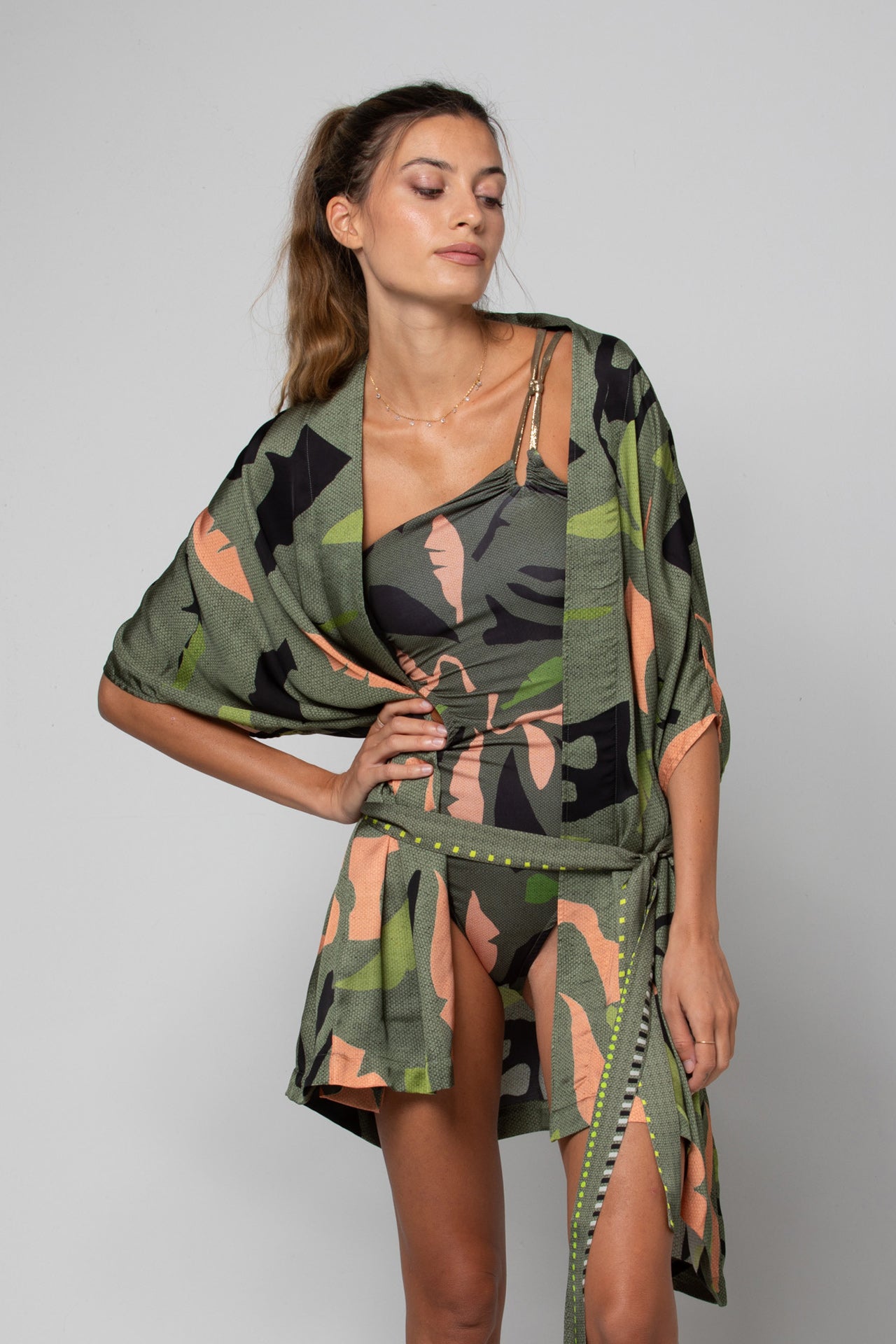 KIMONO COURT KIMA IMPRIMÉ EXOTIC