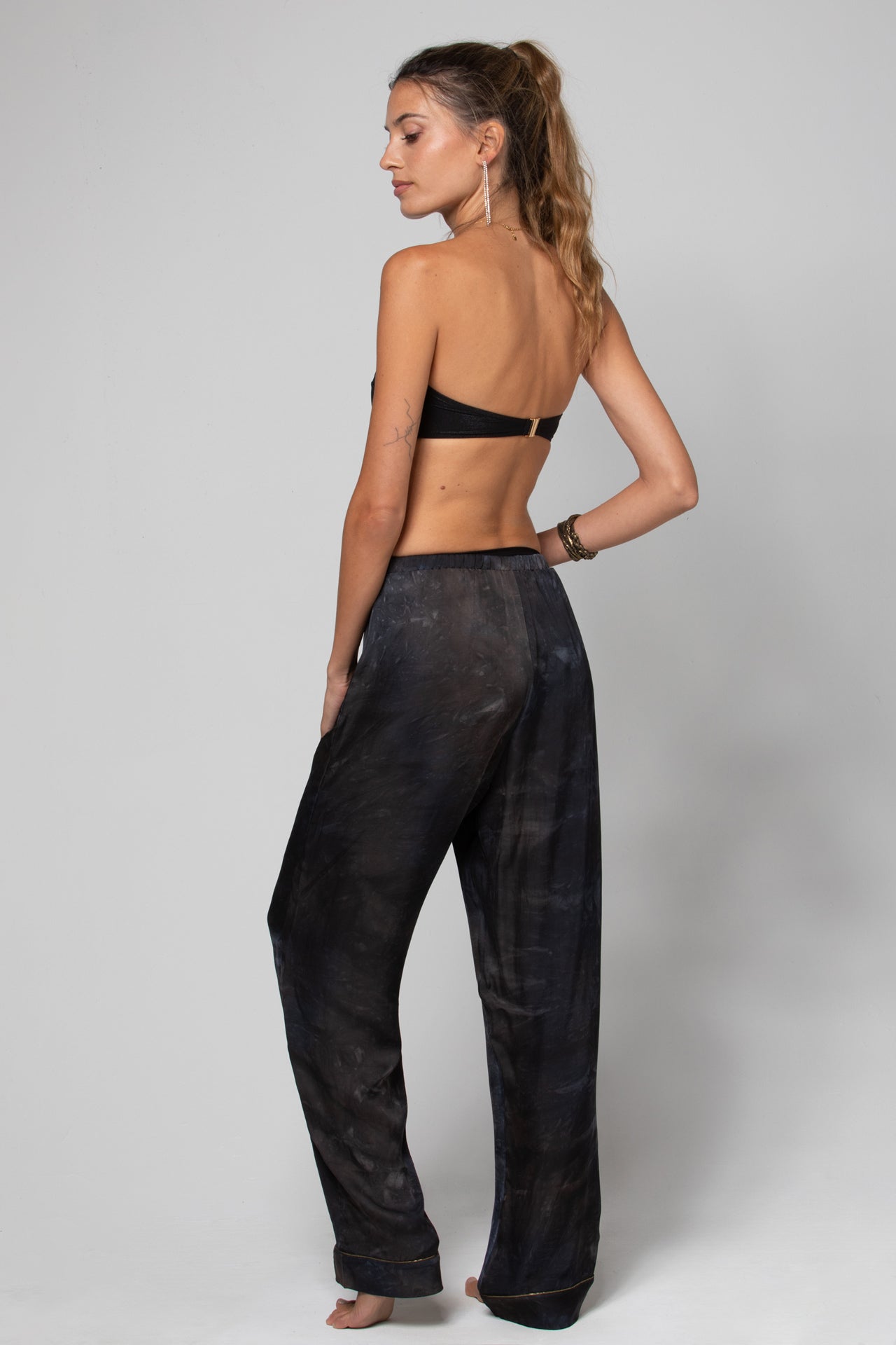 PANTALON DE PYJAMA FLUIDE IMPRIMÉ BLACK MALT