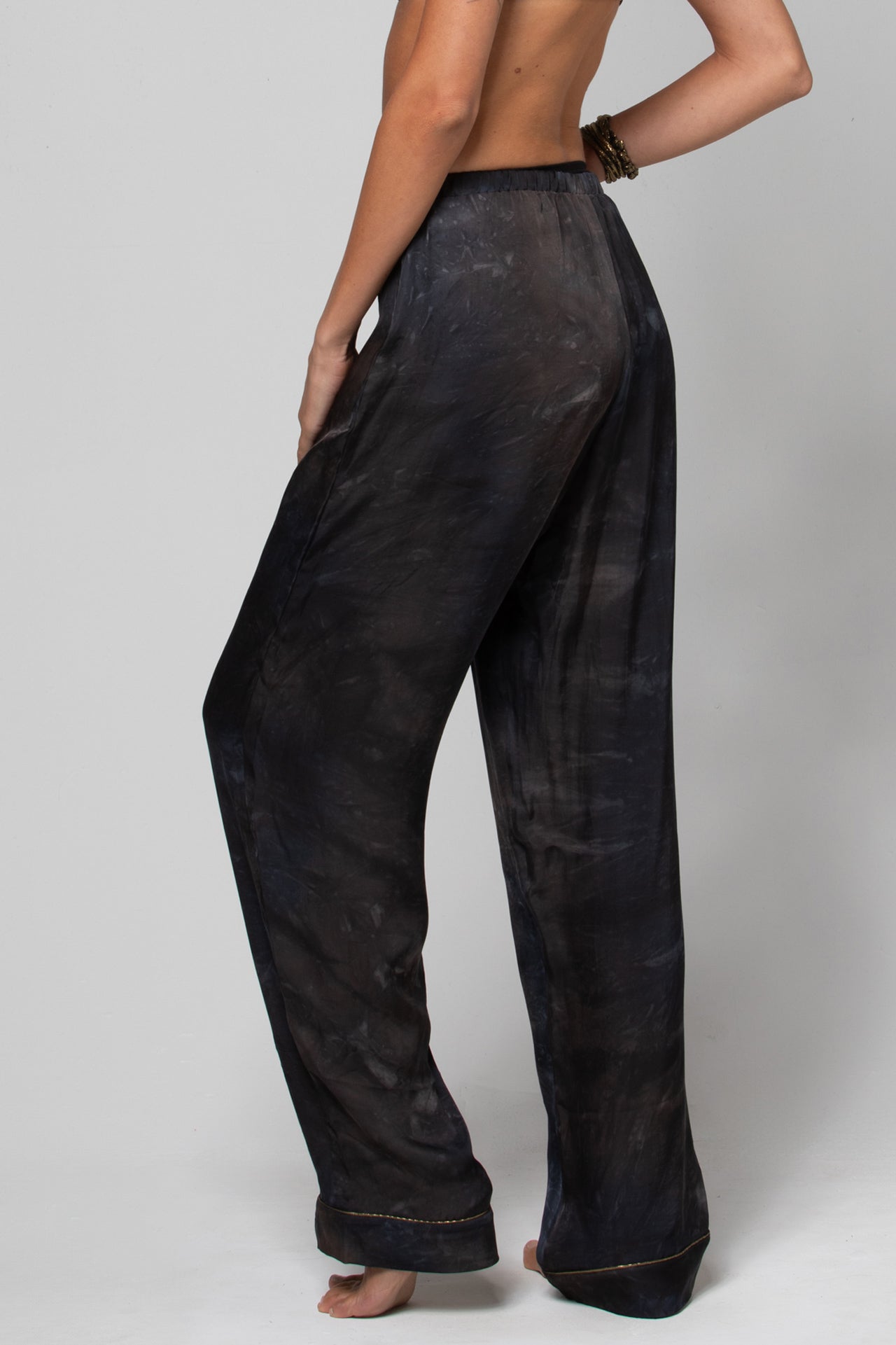 PANTALON DE PYJAMA FLUIDE IMPRIMÉ BLACK MALT
