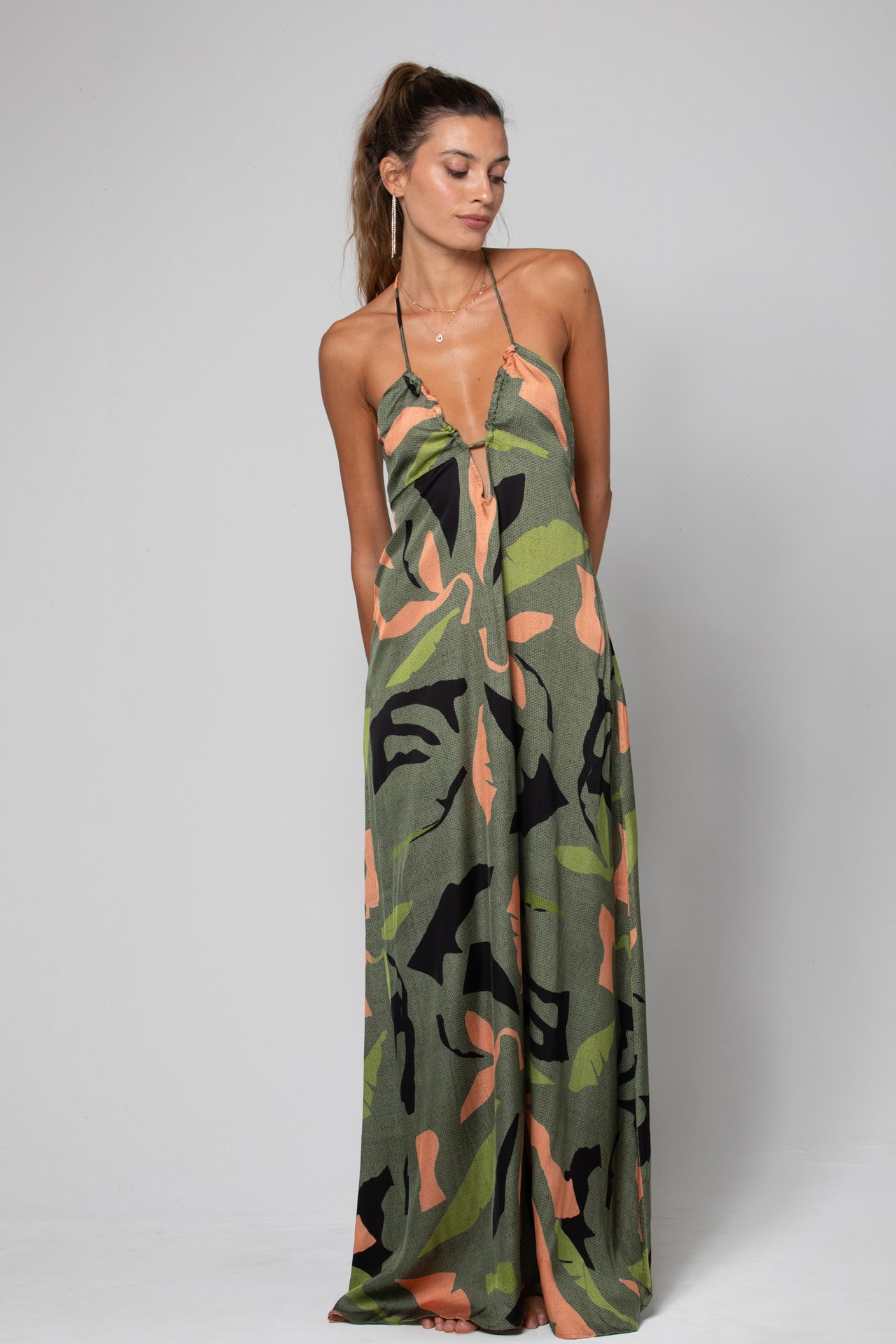 ROBE LONGUE À NOUER THEA IMPRIMÉ EXOTIC