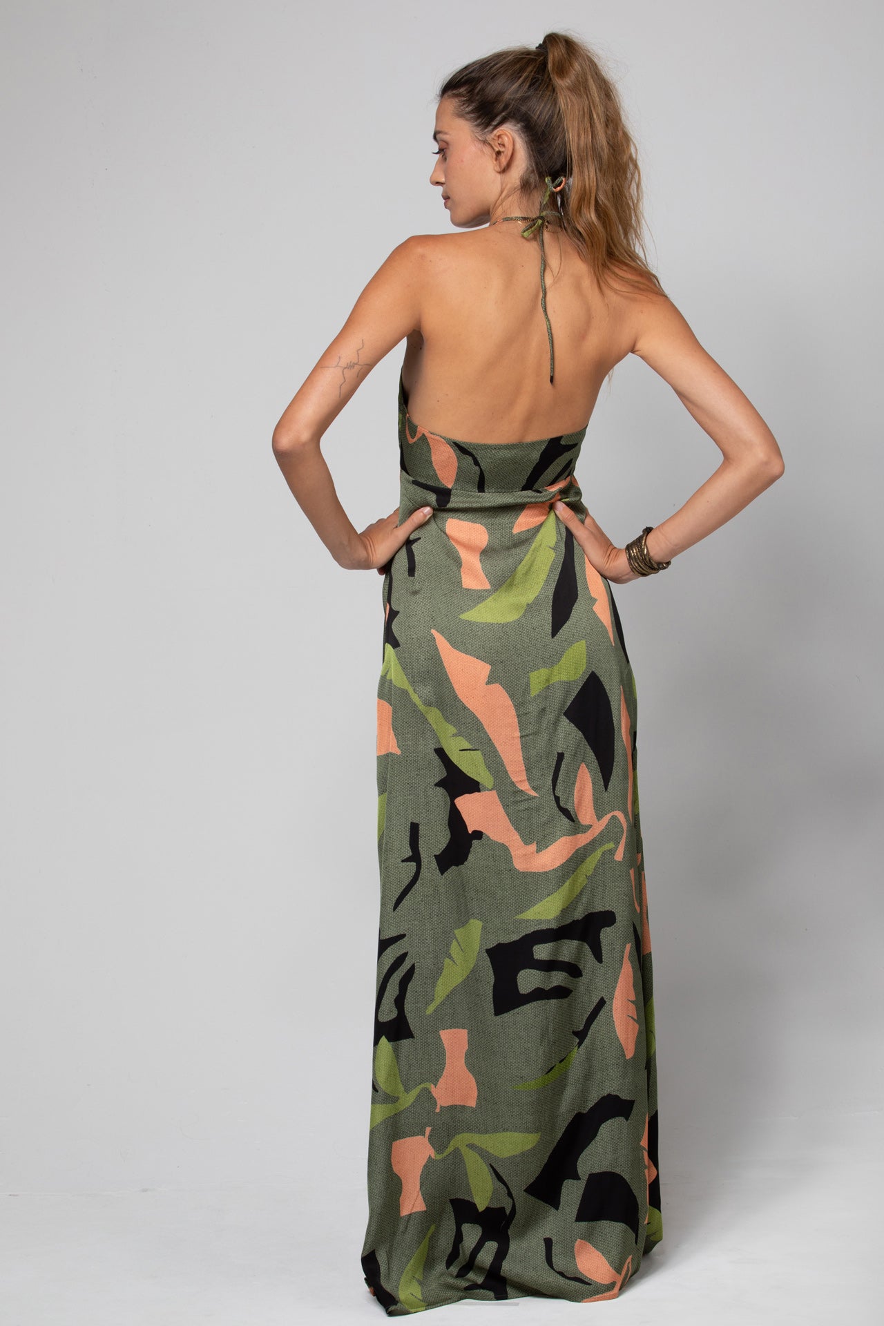 ROBE LONGUE À NOUER THEA IMPRIMÉ EXOTIC