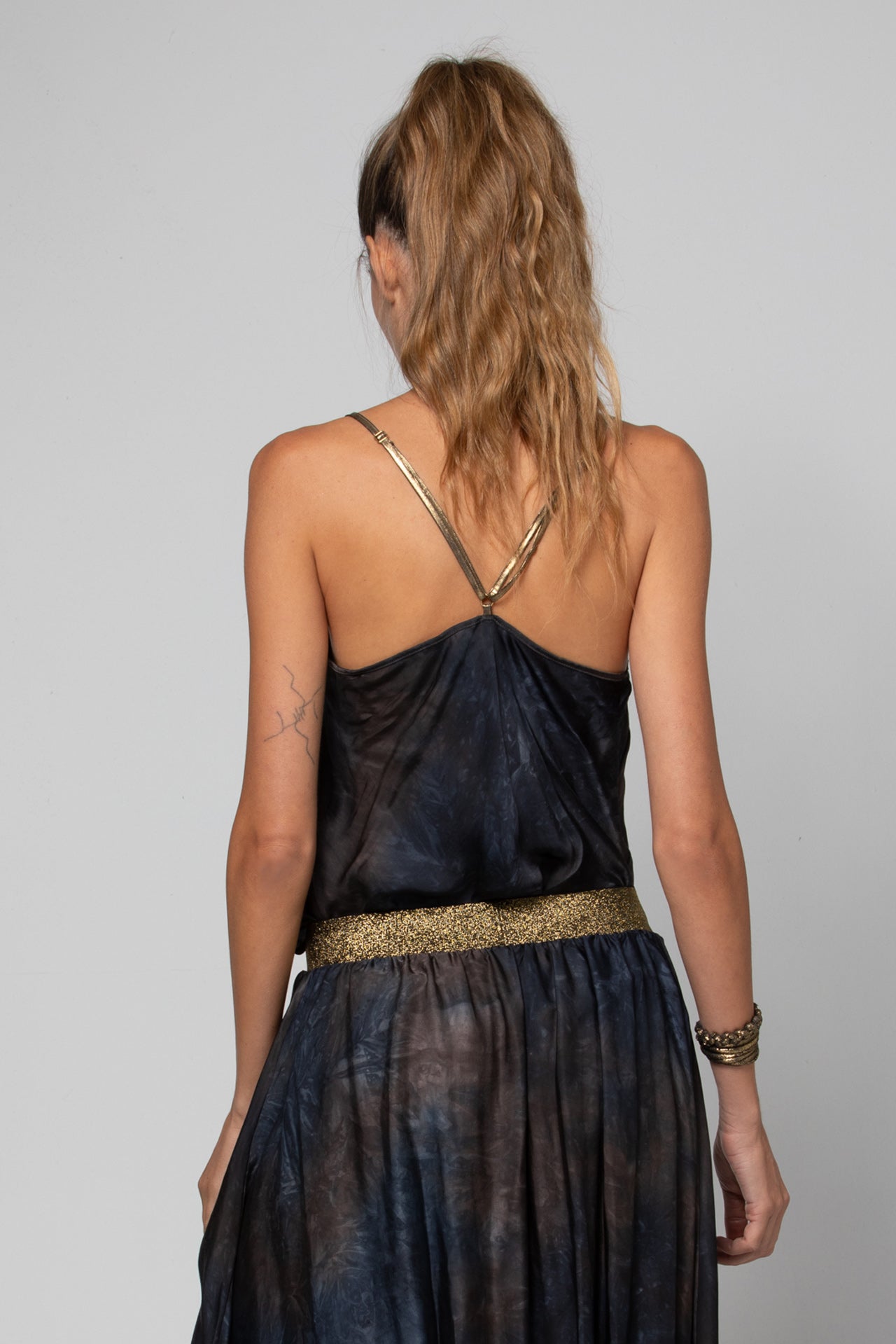 TOP À BRETELLES FINES TOSCA IMPRIMÉ BLACK MALT