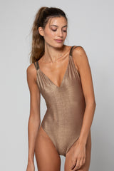 MAILLOT UNE PIÈCE DOS NU GAIA LUREX GOLD