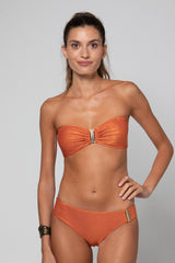 TOP BANDEAU AVEC BIJOU SOFIANE LUREX COPPER