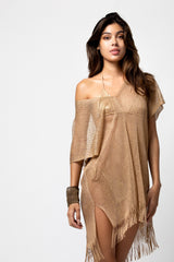 PONCHO COURT LUREX SIENNE