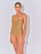 CHARLIZE GOLD LUREX EINTEILIGER BADEANZUG