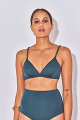 INES PETROL INTERLOCKING TRIANGLE TOP