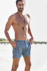 SHORT BOUCLE JOHN NAVY SRIPES