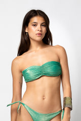 JULIE LUREX GRÜNES ONYX WENDBARES BANDEAU-TOP