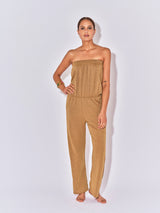 GOLDENER LUREX-BUSTIER-JUMPSUIT